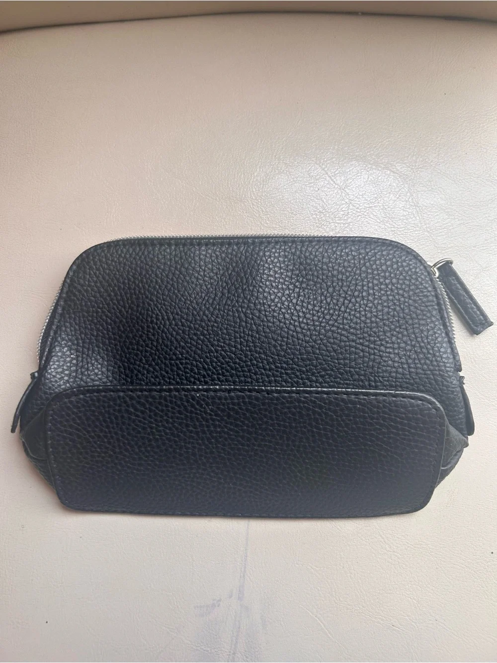Laura Mercier Black Pebbled Leather Toiletry Pouch